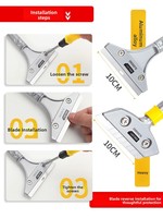Raclette de nettoyage puissante pour l'élimination des adhésifs, nettoyant pour joints, lame de raclage mural, raclette pour verre et carrelage, outil de nettoyage en profondeur pour cuisine