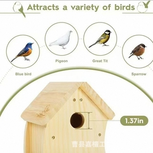 Nhà ở gia cầm bằng gỗ ngoài trời thân thiện với môi trường và Bộ thức ăn cho chim treo Thức ăn cho vườn chim sơn để nhìn rõ hơn - Product Image 5