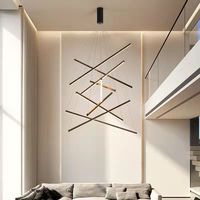 Suspension Linéaire Led Escalier Salon Suspendu Lustre Moderne Personnalisé pour Haut Plafond Hôtel Maison