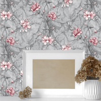 Papier peint en vinyle PVC KingMair classique, imperméable et résistant à l'humidité, motif géométrique floral, installation facile DIY pour hôtel, chambre, couloir