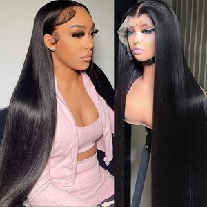 Perruques en dentelle HD de 250 densités, cheveux indiens vierges, lisses, pour femmes, 13x6, perruque en cheveux humains HD, pré-épilées, sans colle, perruques frontales en dentelle - Product Image 4