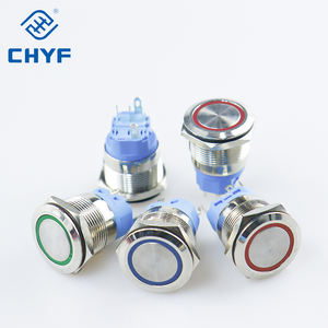 CCC CE 16/19/22/25mm 버튼 스위치 12V 24V 110V ON OFF 주도 스테인레스 스틸 황동 순간 래칭 금속 푸시 버튼 스위치 - Product Image 5