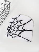 Bonnet tricoté jacquard tendance Y2K avec motif toile d'araignée, taille personnalisable, pour toutes les saisons, style décontracté