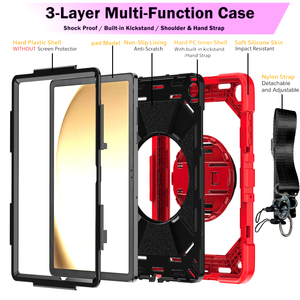 Coque de protection robuste pour tablette Samsung Galaxy Tab A9+ A11+ PC, étui en silicone avec béquille rotative à 360° - Product Image 5