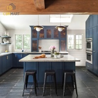CBMMART Meubles modernes haut de gamme, armoires de cuisine en bois MDF mélaminé vert Shaker personnalisées, ensemble d'armoires de rangement