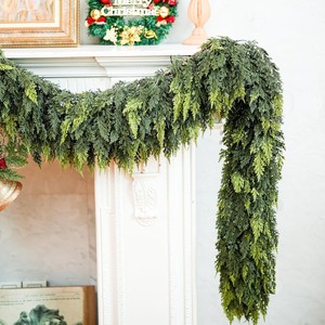 Guirnalda de Ciprés Realista YUELIAN, Follaje Artificial de Hojas Perennes para Chimenea, Escaleras, Decoración Navideña del Hogar - Product Image 3