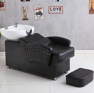 Cama de lavado de cabello de lujo para salón de belleza, cama de lavado de cabello semirreclinable para peluquería, cama de lavado de cabello con lavabo de cerámica simple para salón de moda - Product Image 1