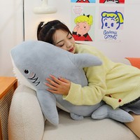 Peluche Requin Super Douce et Réaliste, Rembourrage Coton PP, Jouet en Peluche Géant à Câliner, Coussin Anti-Stress, Cadeau d'Anniversaire pour Enfants