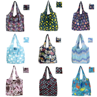 Sac de courses pliable en polyester en gros - Sac d'épicerie réutilisable léger Logo personnalisé pour supermarché