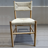 Chaise de salle à manger en bois de style nordique, nouveau design, avec dossier en corde tressée, idéale pour la location événementielle et les mariages