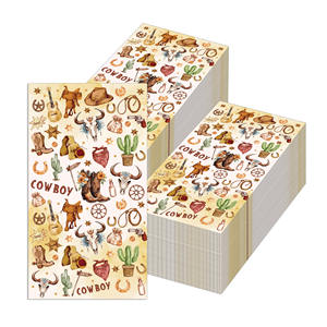 Huancai Western Cowboy invité serviettes jetable <span class=keywords><strong>papier</strong></span> dîner <span class=keywords><strong>serviette</strong></span> salle de bain essuie-mains pour <span class=keywords><strong>anniversaire</strong></span> Wild West fête fournitures - Product Image 4