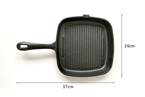 Sartén antiadherente cuadrada de hierro fundido presazonado, 9,5 pulgadas, con boquilla para asar, freír y Sauteing - Product Image 3