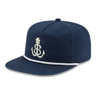 Haute qualité mode hommes casquette de Baseball à bord plat 3D bouffée Logo personnalisé 5 panneaux casquette Snapback chapeau avec décoration de corde