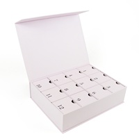 Boîte cadeau calendrier de l'avent en carton en forme d'étoile, écologique, de luxe, avec logo personnalisé, pelliculage mat et gaufrage pour maquillage et gloss à lèvres