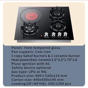 เตาแก็ส5จุดสำหรับทำอาหารเตาไฟฟ้าเตาแก๊สเตาแก็สเตาจีนเตาไฟแบบทนทานรูปลักษณ์ที่ละเอียดอ่อน - Product Image 6