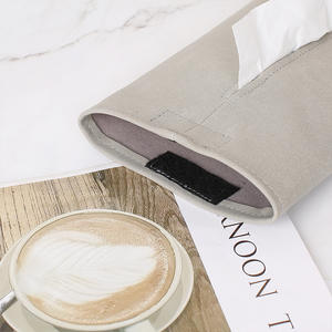 กล่องกระดาษทิชชูพีวีซีสไตล์ญี่ปุ่นสีเบจสำหรับใช้ในรถยนต์บ้านห้องน้ำดึงทิชชูออกได้กันน้ำกันฝุ่นกล่องเก็บของ - Product Image 4