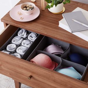 Set of 4 Square Fabric Dresser <b>Drawer</b> <b>Storage</b> Organizers Foldable <b>Storage</b> <b>Boxes</b> for Clothing and Wardrobe with 10-20L Capacity - Product Image 6