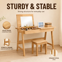 Nouveau tabouret de coiffeuse en bois massif de style nordique, en bois d'hévéa de qualité A, écologique, pour chambre à coucher (Modèle 2133)