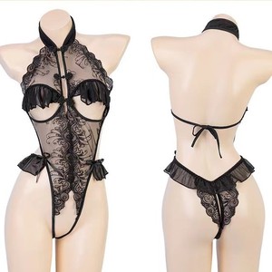 Lencería Sexy Transparente de Malla Dorada Golden Shuttle Tallas Grandes, Body Negro Transparente para Mujer 095 - Product Image 2