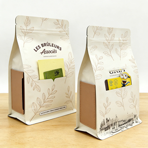 Sachet à <span class=keywords><strong>café</strong></span> à fond plat avec fermeture éclair, 8 côtés, personnalisable avec logo, 250g, 340g, 500g, avec valve et fente pour <span class=keywords><strong>carte</strong></span> - Product Image 5