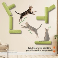Griffoir mural auto-adhésif en peluche durable et amovible pour chat, structure d'escalade murale pour chaton