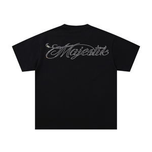เสื้อยืดโอเวอร์ไซส์พิมพ์ลายผ้าฝ้าย 100% สไตล์ฮิปฮอปสำหรับผู้ชาย คอลเลคชั่นขายส่งเสื้อผ้าสตรีทแวร์ระดับไฮเอนด์ประดับคริสตัล แบรนด์ Majestik Clothing ปี 2026 - Product Image 2