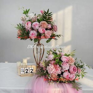 Nouvelles décorations de boules de fleurs artificielles miniatures, boules de fleurs en soie de haute qualité pour les centres de table de mariage - Product Image 2