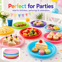 Lichtgewicht decoratief servies, fruit- en snackbordjes, PS borden voor bruiloften, verjaardagen, feesten en diners, plastic borden