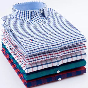 Custom Men's 100% Cotton <b>Dress</b> <b>Shirts</b> Formal Office Casual <b>Long</b> <b>Sleeve</b> <b>with</b> Stand-Up Collar Breathable and Comfortable - Product Image 1