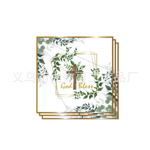 Ensemble de vaisselle jetable Sacramental Sage pour fête, 60-80 pièces, assiettes, gobelets, serviettes, couverts, nappe, thème biblique, fête d'anniversaire - Product Image 4
