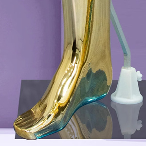 Maniquíes de exhibición de ventana de tienda de ropa de boda de mujer con cabeza ahuecada de plata dorada galvanizada con acabado cromado de gama alta - Product Image 5