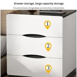 <span class=keywords><strong>Table</strong></span> <span class=keywords><strong>de</strong></span> <span class=keywords><strong>chevet</strong></span>, blanche, adaptée aux chambres <span class=keywords><strong>de</strong></span> petite taille, armoire <span class=keywords><strong>de</strong></span> rangement et d'organisation, étagère <span class=keywords><strong>de</strong></span> <span class=keywords><strong>chevet</strong></span> économique et simple - Product Image 4