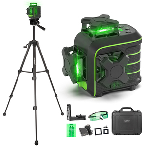 Niveau <span class=keywords><strong>laser</strong></span> 3D <span class=keywords><strong>Huepar</strong></span> U03CG 12 lignes 360° professionnel, protection contre les chutes de 1,5 mètre, protection intégrale en caoutchouc avec trépied - Product Image 1
