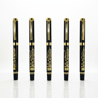 Cadeau d'affaires, stylo à bille gravé noir et or de luxe avec encre gel pour souvenir
