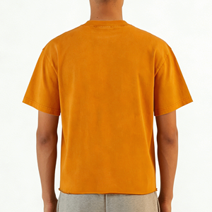 T-shirt Hip Hop Oversize Boxy Fit da Uomo in Jersey 200 GSM con Bordo Grezzo sul Fondo - Nuova Collezione Designer 2026 - Streetwear - Product Image 2