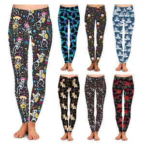 Fabrik benutzer definierte Weihnachts hose Frauen bedruckte Leggings High Yoga Taille Workout Legging Soft Pants