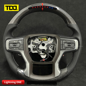 Volante Deportivo de Lujo TDD en Cuero y Fibra de Carbono con LED para Chevrolet C5 C6 C7 C8 Silverado GMC Cruze Camaro SS Personalizado Original - Product Image 4