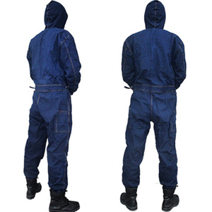 <span class=keywords><strong>Ropa</strong></span> de trabajo de mezclilla Overoles de reparación de automóviles de talla grande Monos soldados de manga larga a prueba de polvo con LOGO - Product Image 4