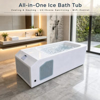 Baignoire de trempage à froid autoportante de luxe avec désinfection UV et ozone, contrôle Wi-Fi, pour la récupération sportive et la réadaptation