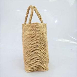 Sac fourre-tout d'été de luxe en paille et raphia au crochet pour femme, sac à main décontracté brodé, portable et ouvert pour les vacances à la plage et les sorties décontractées - Product Image 3