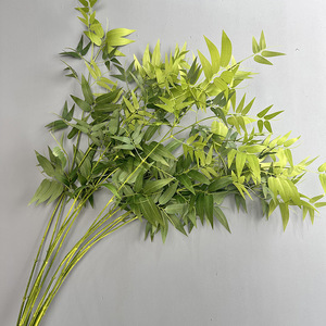 Décoration de mariage à domicile avec des feuilles de <span class=keywords><strong>bambou</strong></span> en tissu de soie artificielle, des tiges de verdure pour Noël, la remise des diplômes, le Nouvel An chinois - Product Image 5