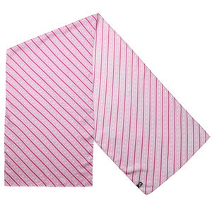 Bufandas <span class=keywords><strong>de</strong></span> seda <span class=keywords><strong>de</strong></span> lujo enrolladas a mano, cinta blanca y rosa, bufanda a rayas para concientización sobre el cáncer <span class=keywords><strong>de</strong></span> mama para mujer, bufanda ligera con logotipo oblongo - Product Image 5