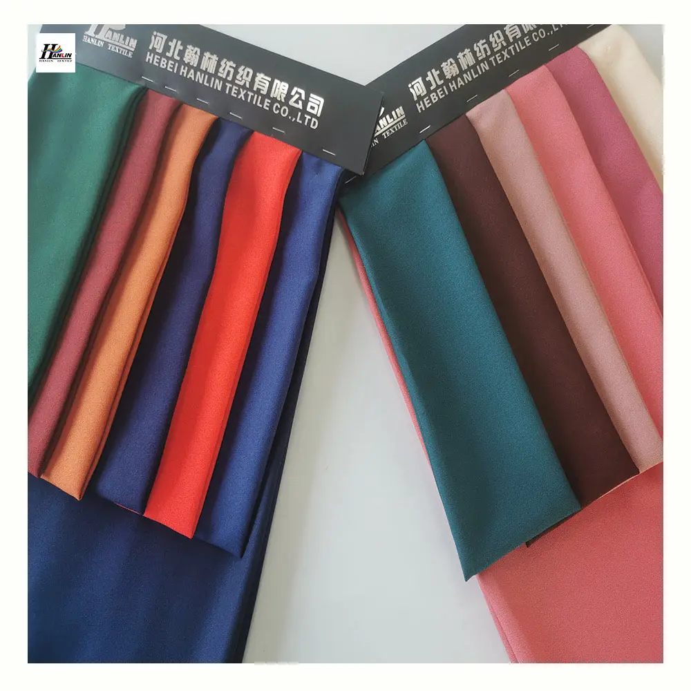 MAKE TO ORDER polyester woven fabric como crepe solid color for women