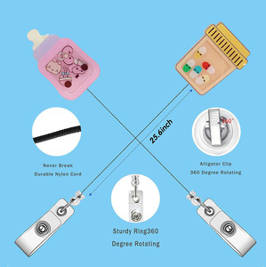 Biểu Tượng Tùy Chỉnh In ABS Kim Loại Mô Hình Y Tế Shaker Móc Chìa Khóa Y Tá Có Thể Thu Vào Huy Hiệu Reel Dây Buộc Tên ID Chủ Thẻ Mùa Xuân - Product Image 3