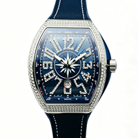Montre mécanique automatique de luxe pour homme, qualité supérieure, verre entièrement recouvert d'un revêtement bleu, style élégant
