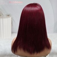 Perruques de Cheveux Humains Péruviens de Haute Qualité 99j, Densité 250%, Dentelle Frontale Transparente Pré-Épilée 13x4, Courtes Complètes, Vente en Gros