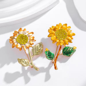 DAIHE XZ-087 Atteindre <span class=keywords><strong>le</strong></span> premier prix grandir <span class=keywords><strong>vers</strong></span> <span class=keywords><strong>le</strong></span> <span class=keywords><strong>soleil</strong></span> rétro Van Gogh Tournesol broche sentiment épinglette. - Product Image 6