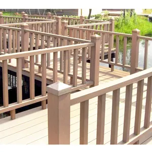 Wood handrail cover post balustrades balcony banisters wpc railing patio for outdoor terrace