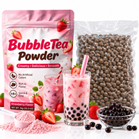 Poudre aromatisée à la fraise en gros pour boissons instantanées, ingrédients pour thé au lait aux bulles, smoothies et granités