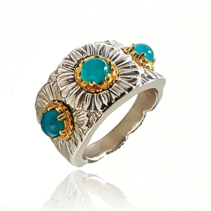 Anillo de compromiso personalizado de plata chapada en oro de 10K/14K con diamante de laboratorio y circonita, diseño de racimo, romántico, unisex, lindo, para aniversario - Product Image 1